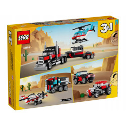 KLOCKI LEGO CREATOR 31146 CIĘŻARÓWKA Z PLATFORMĄ I HELIKOPTER 3w1