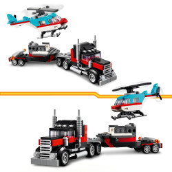 KLOCKI LEGO CREATOR 31146 CIĘŻARÓWKA Z PLATFORMĄ I HELIKOPTER 3w1