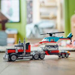 KLOCKI LEGO CREATOR 31146 CIĘŻARÓWKA Z PLATFORMĄ I HELIKOPTER 3w1