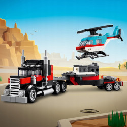 KLOCKI LEGO CREATOR 31146 CIĘŻARÓWKA Z PLATFORMĄ I HELIKOPTER 3w1
