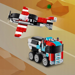 KLOCKI LEGO CREATOR 31146 CIĘŻARÓWKA Z PLATFORMĄ I HELIKOPTER 3w1