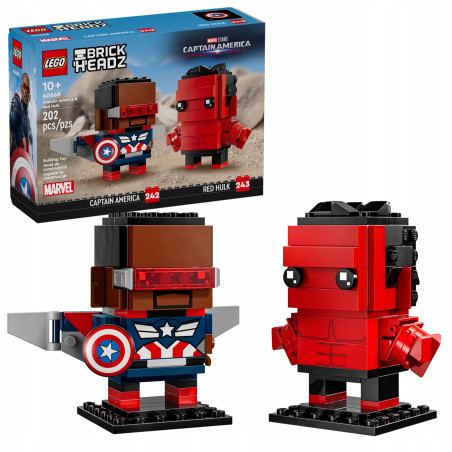 LEGO 40668 BrickHeadz - Figurki Kapitana Ameryki i Czerwonego Hulka