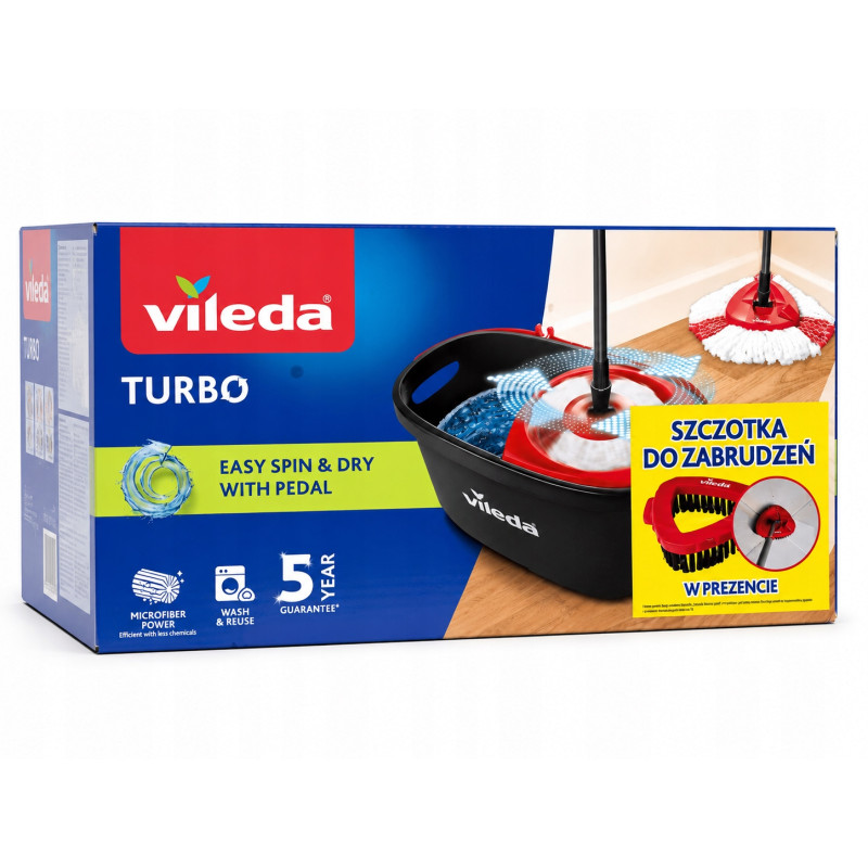 Vileda Turbo Easy Spin & Dry z pedałem + szczotka