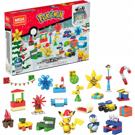 KALENDARZ ADWENTOWY POKEMONZESTAW KLOCKI MEGA GYG99 klocki MATTEL pikachu