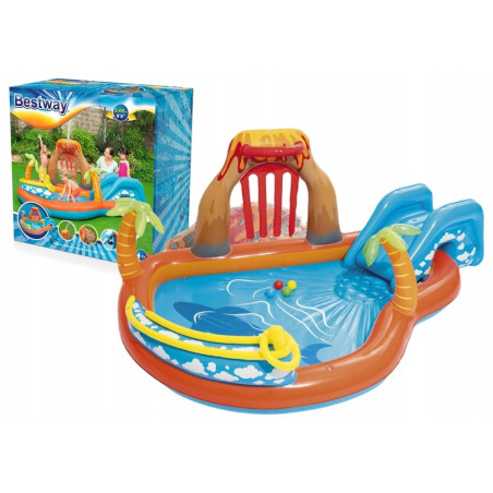 DMUCHANY PLAC ZABAW ZJEŻDŻALNIA BESTWAY 53069 265x104CM LAVA LAGOON