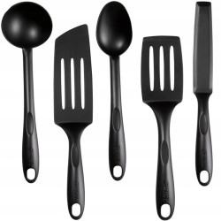 TEFAL ZESTAW AKCESORIA PRZYBORY KUCHENNE 5 CZARNE