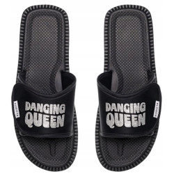 KUBOTA Klapki damskie na rzep DANCING QUEEN czarne rozmiar 38