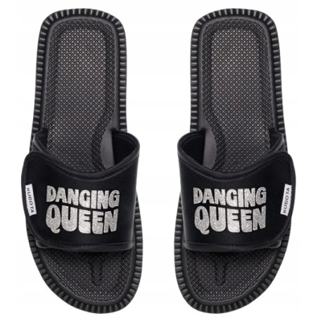 KUBOTA Klapki damskie na rzep DANCING QUEEN czarne rozmiar 38