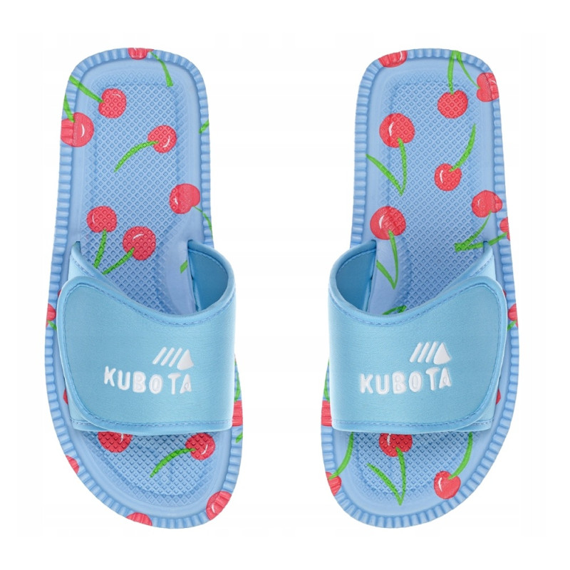 Kubota Multicolor Wisienki Klapki na Rzepy Błękitne Rozmiar 38