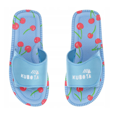 Kubota Multicolor Wisienki Klapki na Rzepy Błękitne Rozmiar 38