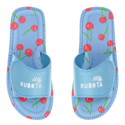 Kubota Multicolor Wisienki Klapki na Rzepy Błękitne Rozmiar 38
