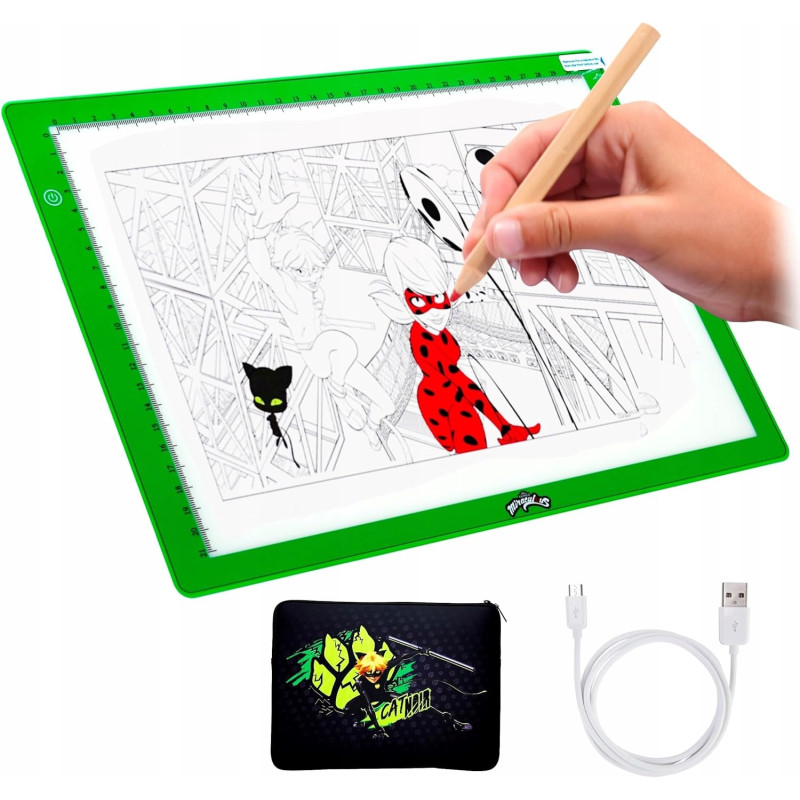 Tablica do Rysowania Deska Kreślarska Kalka A4 LED Miraculous Biedronka