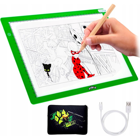Tablica do Rysowania Deska Kreślarska Kalka A4 LED Miraculous Biedronka