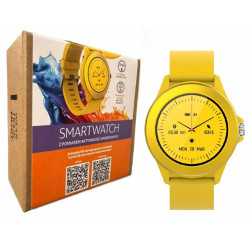 Smartwatch zegarek kolorowy młodzieżowy z gumowym paskiem żółty Forever