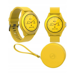 Smartwatch zegarek kolorowy młodzieżowy z gumowym paskiem żółty Forever