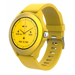 Smartwatch zegarek kolorowy młodzieżowy z gumowym paskiem żółty Forever
