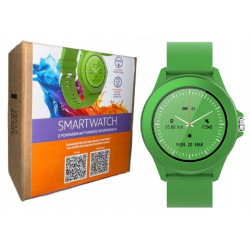 Smartwatch zegarek kolorowy młodzieżowy z gumowym paskiem zielony Forever