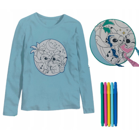 Disney Pokoloruj własny sweter stitch i angel + flamastry 110/116