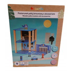 DREWNIANY POSTERUNEK POLICJI ZESTAW Z AKCESORIAMI
