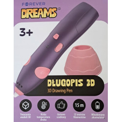 FOREVER DREAMS Bezprzewodowy kreatywny długopis 3D + 15 m filamentów