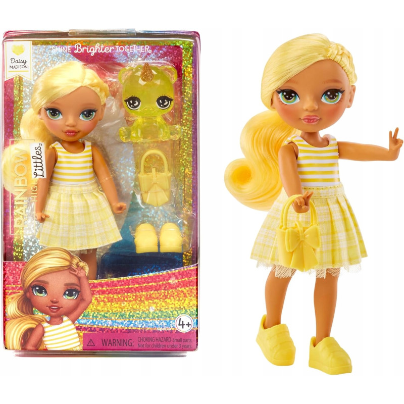 Rainbow High Littles Daisy Madison żółta LALKA 14cm niedźwiadek jednorożec