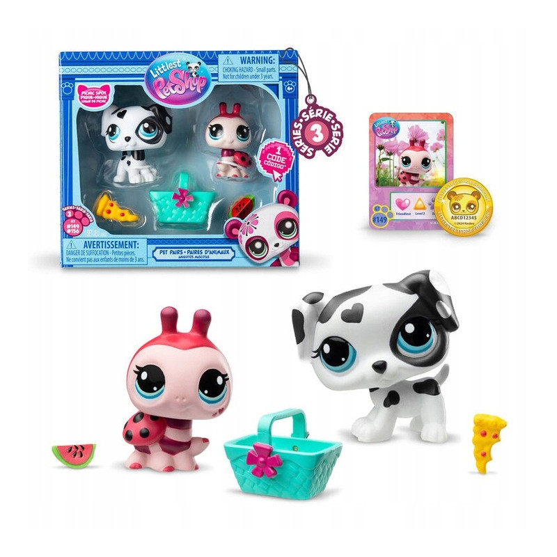 Littlest Pet Shop Zestaw Piesek Dalmatyńczyk 156 Biedronka 149 Seria 3