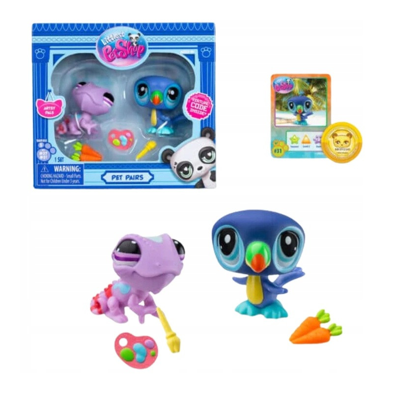 Littlest Pet Shop - Pet Pairs 2-Pack seria 1 27 31 kameleon tukan