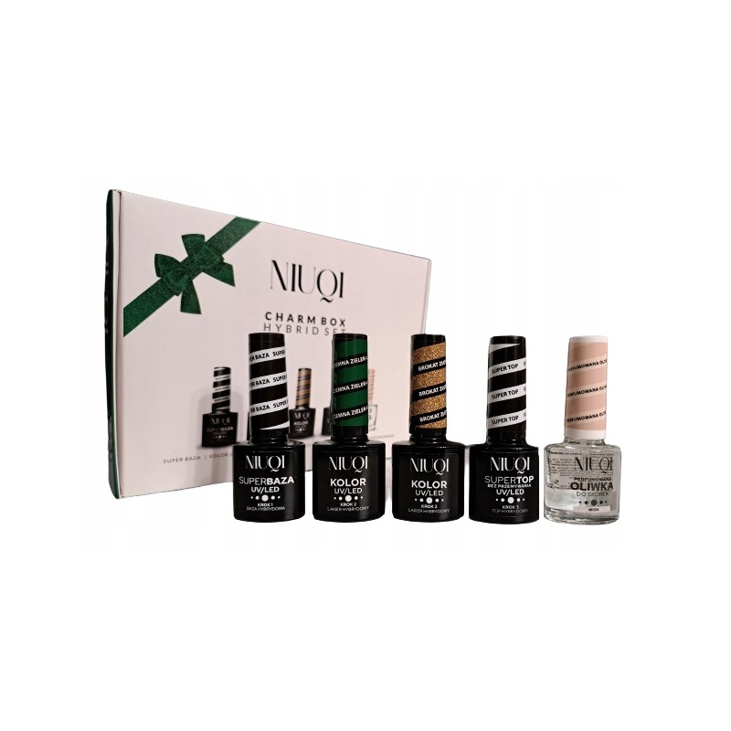 NIUQI Zestaw do HYBRYD HYBRID SET CHARM BOX Baza Kolor Top Oliwka